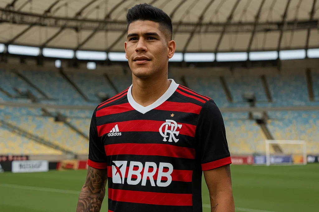 Flamengo confirma a contratação de Carrascal, meia colombiano, com contrato até 2029. Reforço chega para elevar o nível do elenco.