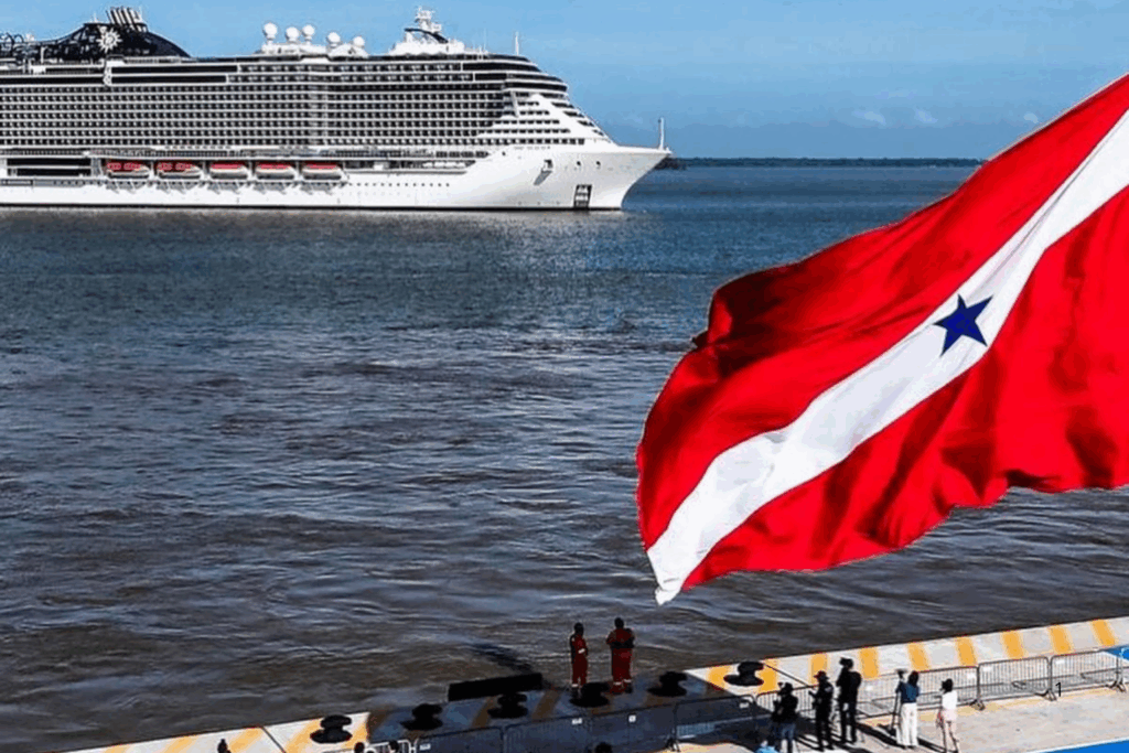 HOSPEDAGEM: Os Navios Transatlânticos já estão Atracados no Porto de Outeiro para a COP30 em Belém